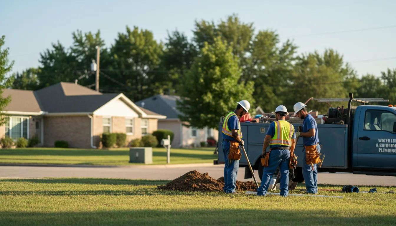 Residential water line and bathroom plumbing service in Hudson, IL